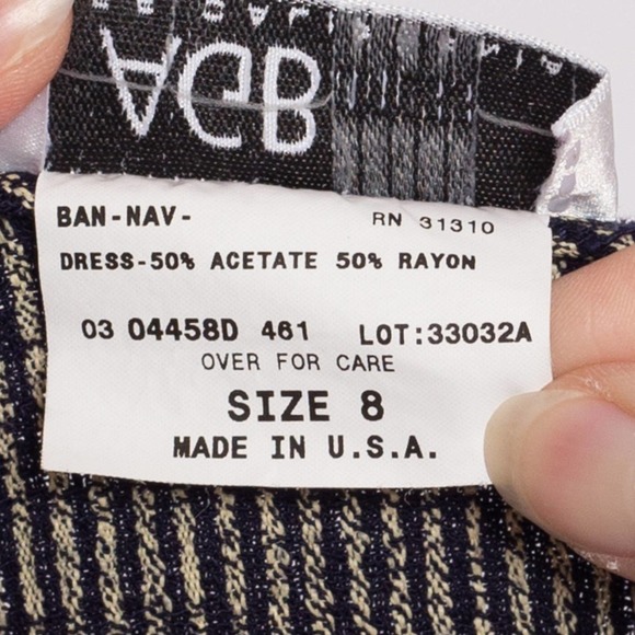 90s Striped Knit Fitted Mini Tank Dress - Medium | Vintage Grunge Pinafore Dress - Picture 7 of 8